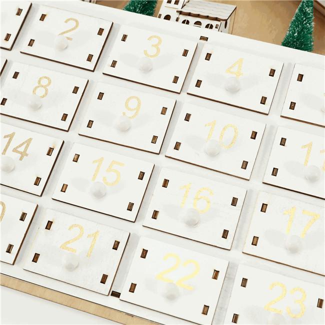 アドベントカレンダー 24日間カウントダウン 木製 LEDライト付き クリスマス プレゼントラッピング ボックス クリスマスカレンダー オーナメント 装飾｜east-st｜08