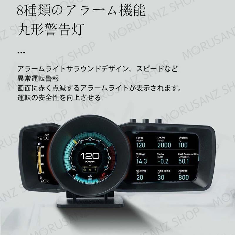 当日発送 最新型 メーター 車用スピードメーター OBD2 GPS ヘッドアップディスプレイ ブースト計 警告機能 故障診断 液晶ディスプレイ 高輝度 日本語取説｜east-st｜05