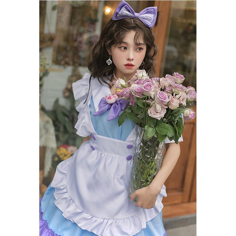 メイド服 レディース 半袖 蝶結び 衣装 フルセット 8点セット 仮装 衣装 コスチューム 可愛い セクシー 大人 ハロウィンコスプレ コスプレ衣装 パーティー｜east-st｜12