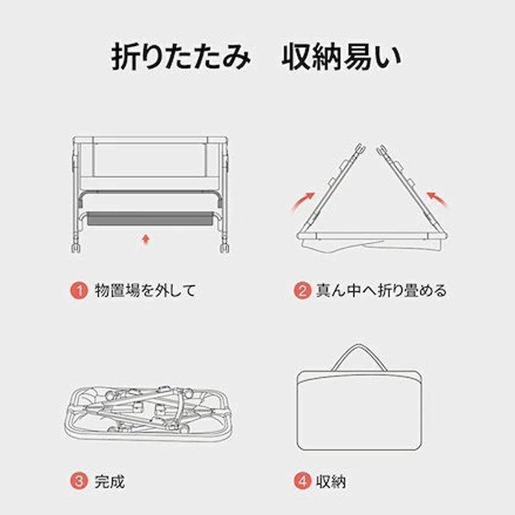 [2023新モデル]ベビーベッド 添い寝 ミニ 持ち運び 折りたたみ SGS認証済 三年保証 新生児 0ヶ 月~24ヶ月 ゆりかご 蚊帳 付き｜east-st｜12