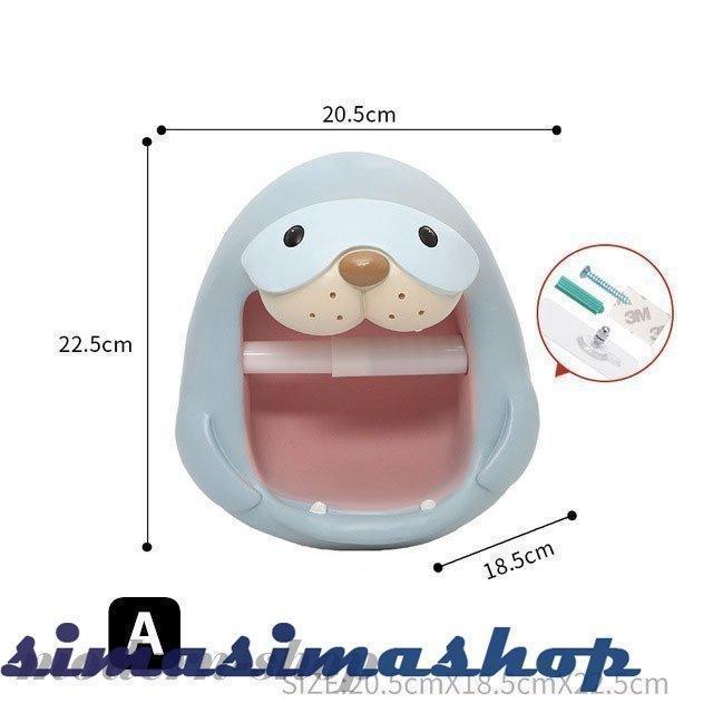 トイレットペーパーホルダー可愛いサメアシカ恐竜樹脂ティッシュスタンドホテルオフィス屋内洗面所アートクラフトインテリア｜east-st｜05