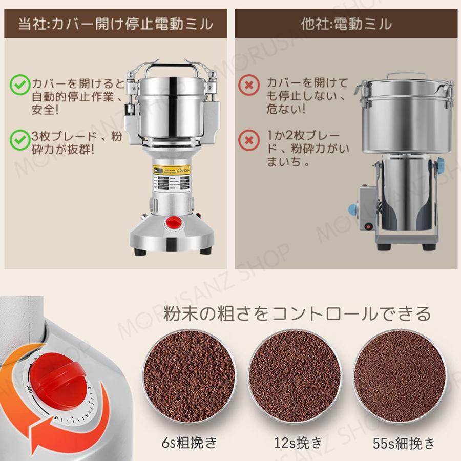 製粉機 ハイスピードミル 家庭用 業務用 米粉 小麦 粉砕機 ミル ミルサー 電動 粉末機 コーヒーミル 電動 ミルミキサー ミルメーカー ステンレス グラインダー｜east-st｜04