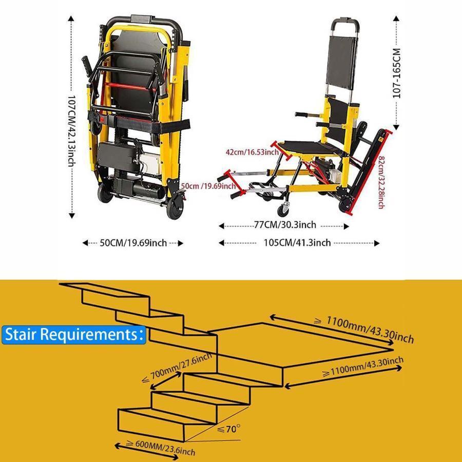 高齢者用電動階段昇降機、高齢者障害者用手動階段昇降機、折りたたみ式軽量避難階段昇降機チェア車椅子｜east-st｜08