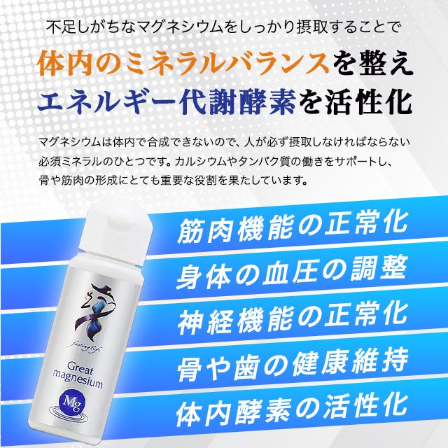 グレートマグネシウム サプリメント ミネラル 超高濃度 ナトリウム 健康維持 滴下タイプ 50ml｜east-toraya｜03