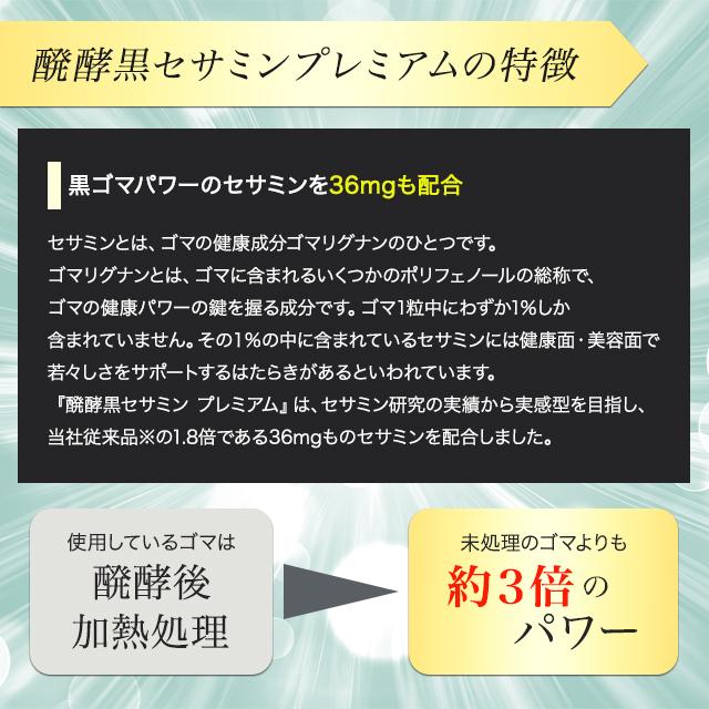 DHC 醗酵黒セサミン プレミアム 30日分 180粒 2袋 サプリメント 健康食品 ディーエイチシー 疲労回復 活力｜east-toraya｜03