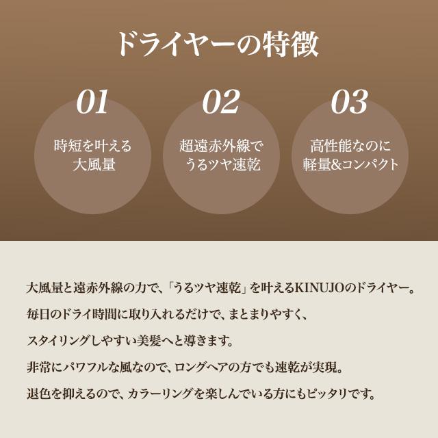 KINUJO 絹女キヌジョ、 ヘアドライヤー ホワイト ほぼ未使用、美品❗ KINUJO（絹女） KINUJO Hair Dryer 全2色 KH301 KH302 ヘアドライヤー