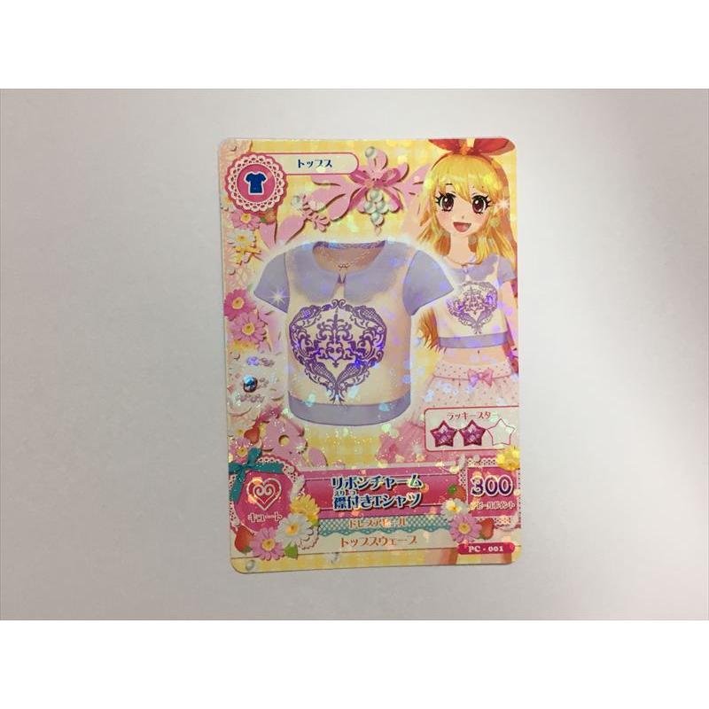 a190【アイカツ カード】 リボンチャーム襟付きTシャツ PC-001