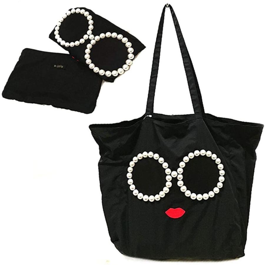 a jolie】アジョリー エコバッグ サングラスパールパッカブル ナイロン  