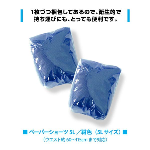 使い捨て【紙パンツ】ペーパーショーツ5L　紺色（業務用／50枚入×2袋＝100枚入り）（エステサロン／マッサージ店に／旅行・入院・災害時・介護用にも）｜eastaut｜04