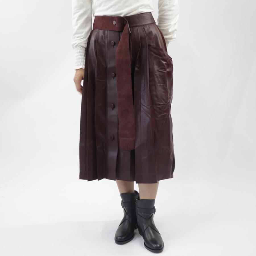 フェラガモ FERRAGAMO 13J130 740585 BURGUN FERRAGAMO スカート  