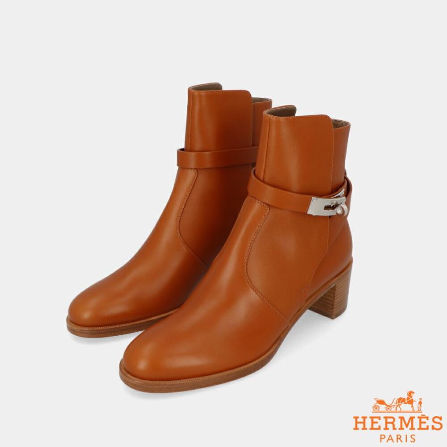エルメス HERMES ショートブーツ フレンチ 50 ボックスカーフ 