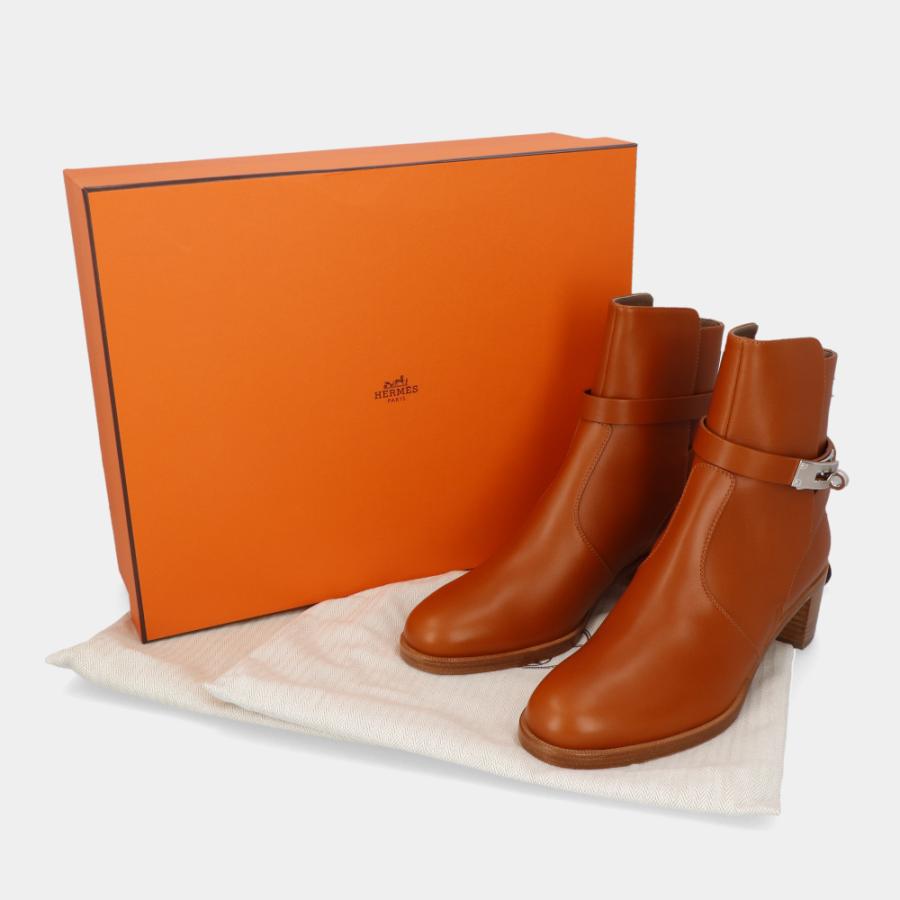 エルメス HERMES ショートブーツ フレンチ 50 ボックスカーフ 