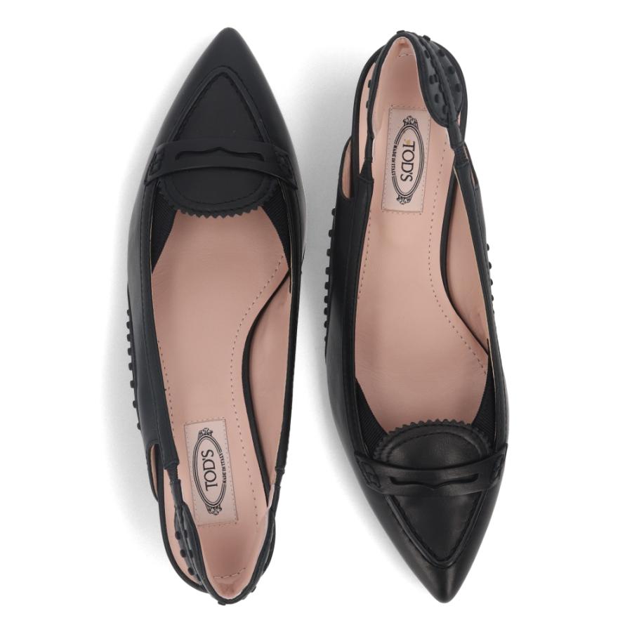 トッズ パンプス GOMMA T50 59B SLINGBACK NYH NERO ブラック レザー 