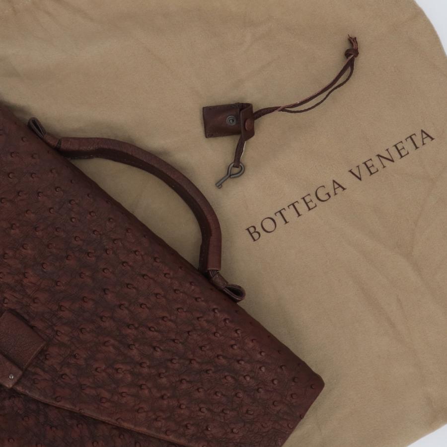 ボッテガ ヴェネタ BOTTEGA VENETA バッグ ビジネスバッグ オーストリッチ メンズ ダークブラウン ブリーフケース A4対応 新品｜eastend｜08