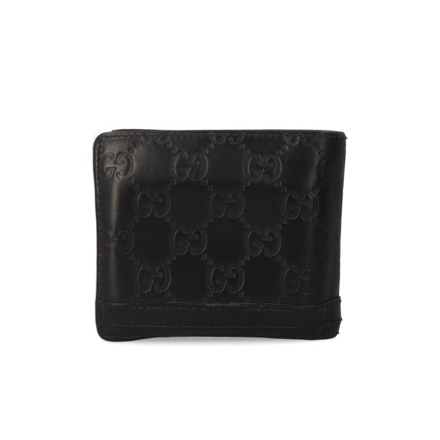 グッチ GUCCI 365481 二つ折り財布 財布 ブラック/シルバー金具 レザー 