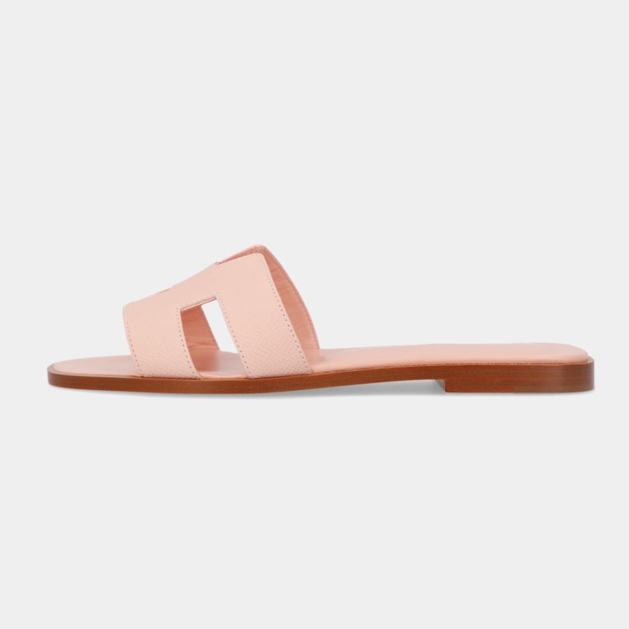 エルメス HERMES オラン ローズパール フラット サンダル レザー 