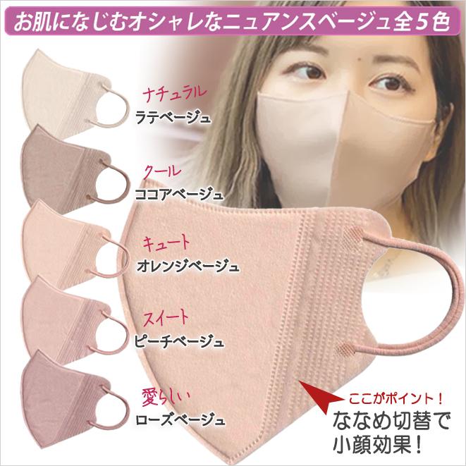 血色マスク 不織布 血色カラーマスク チークマスク 素肌マスク 小顔マスク 春マスク ベージュ 立体 3d 大人 ニュアンス おしゃれ 不織布 カラー マスク Ked 521 5 Eストア Eastren 通販 Yahoo ショッピング