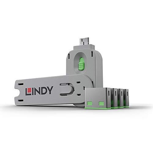 ボトル LINDY USB Port Blocker - Pack of 4 Colour Code: Green