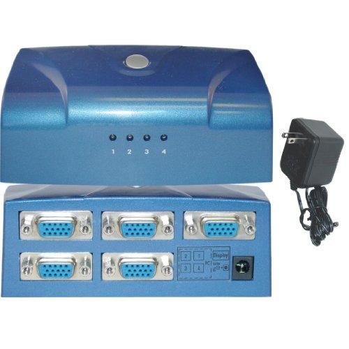CableWholesale´s Electronic VGA Switch Box%カンマ% Blue%カンマ% 4 PC to 1 Monitor%カンマ% VGA / HD15 by CableWholesale