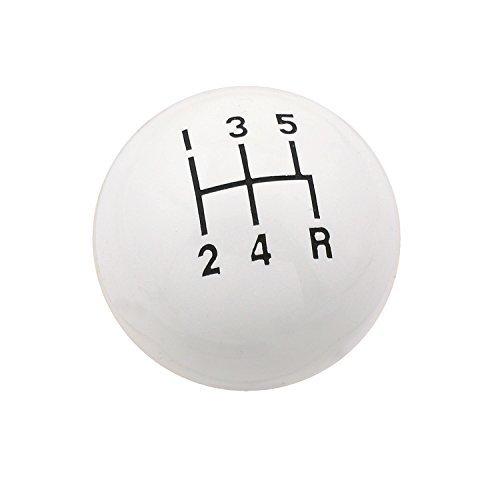 Mr. Gasket 9619 White 3/8-16 UNC Classic 5 Speed Round Ball Shift Knob