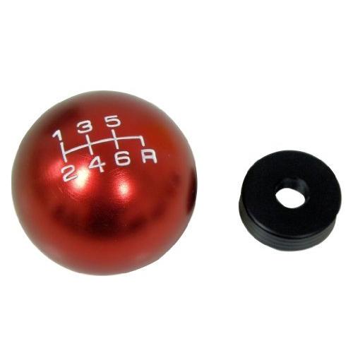 10x1.25mm Thread 6 speed JDM Round Ball Shift Knob in Red Billet Aluminum for Nissan Sentra SER Spec V