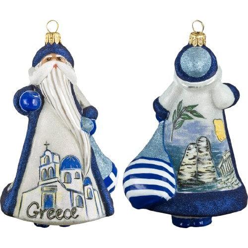 Glitterazzi International ギリシャ サンタ ポーランドガラス クリスマスオーナメント