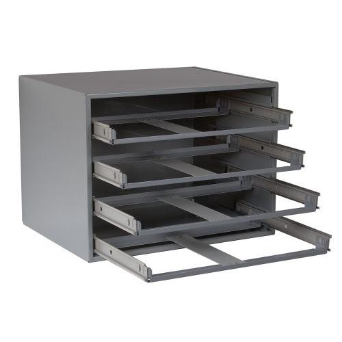 Durham 303-95 Gray Cold Rolled Steel Easy Glide Slide Rack for 4 Large Compartment Box%カンマ% 20 Width x 15 Height x 15-3/4 Depth by Durham