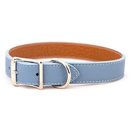 Auburn Leathercrafters 首輪 犬 TUSCANY COLLAR 太さ:1.9cm×長さ:40.6cm LIGHT BLUE
