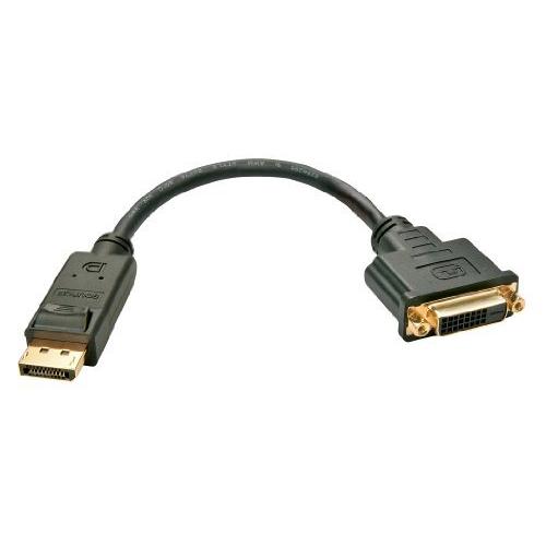 Lindy 41004 video cable adapter 0.15 m DisplayPort DVI-D Black