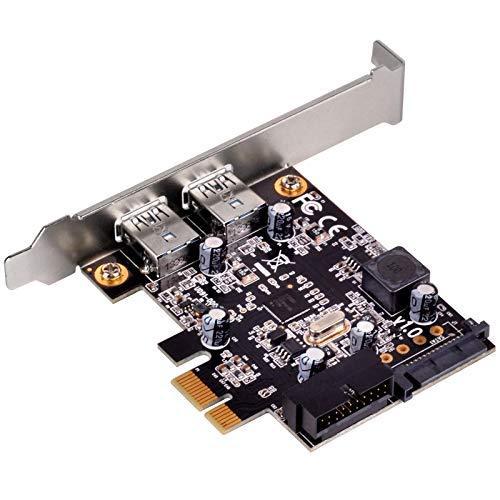 2つのUSB 3.0外部ポートと内部19ピンデュアルポートコネクタを備えたSilverstone Tek PCI Expressカード（EC04-E）