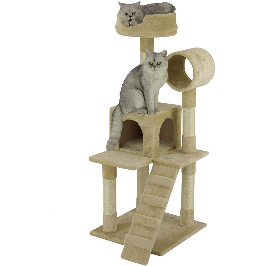 人気ブランド多数対象 イーストリバーGoペットクラブf75ツリーCondo Post Scratcherペットベッド家具 50インチ ベージュ GoペットクラブSmall Catツリー家具ベージュ