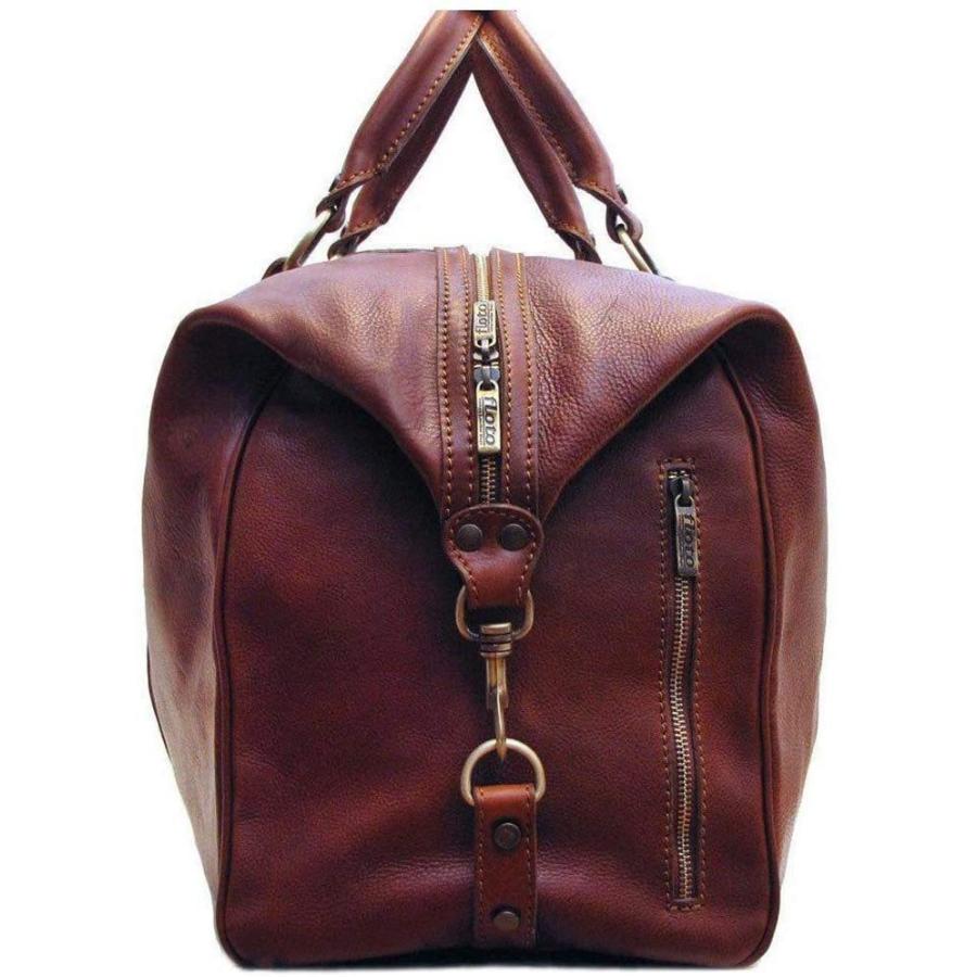 大好き Floto Roma Travel Bag Saddle Brown Large Italian Leather Weekender Duffle