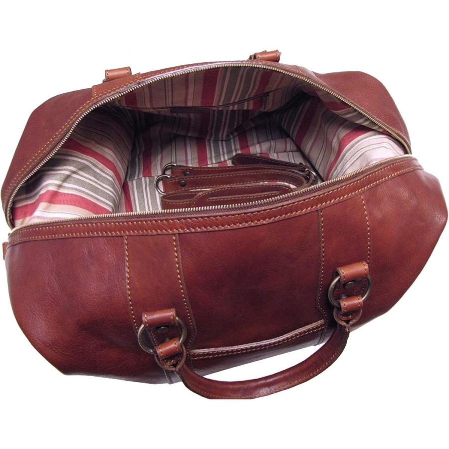 大好き Floto Roma Travel Bag Saddle Brown Large Italian Leather Weekender Duffle
