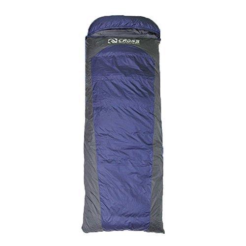 [Cross]ヒマラヤキャンプアウトドアグースダウン3シーズンミイラタイプ寝袋 (Blue)
