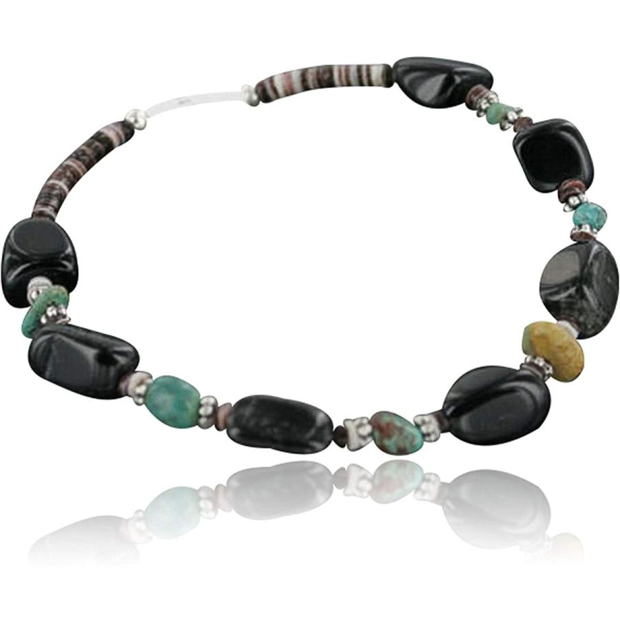 新入荷 送料無料 Navajoシルバー天然ターコイズとブラックオニキスネイティブアメリカンブレスレット Little Charlene By Made 100小売タグauthentic レディースアクセサリー