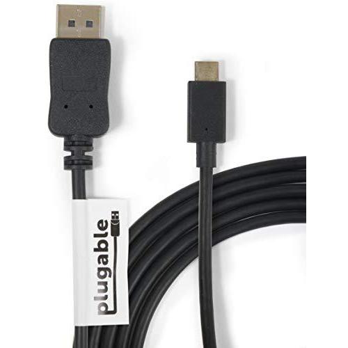 Plugable USB-C - DisplayPort 変換ケーブル 1.8m（4K 3840x2160@60Hz に対応）DisplayPort 代替モード対応