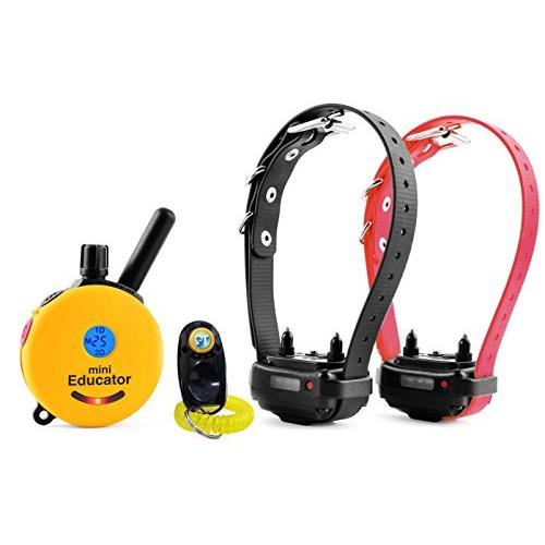 Bundle of 2 Items - E-Collar - ET-302 - Half a Mile Remote Waterproof Two Dog Trainer Mini Educator - Static， Vibration and Sound Stimulatio