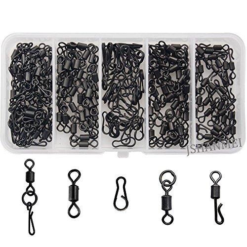 Carp Fishingクイック変更Swivels MatterブラックローリングリングSwivelsクリップスナップ速度リンクターミナルCarpタックルセット