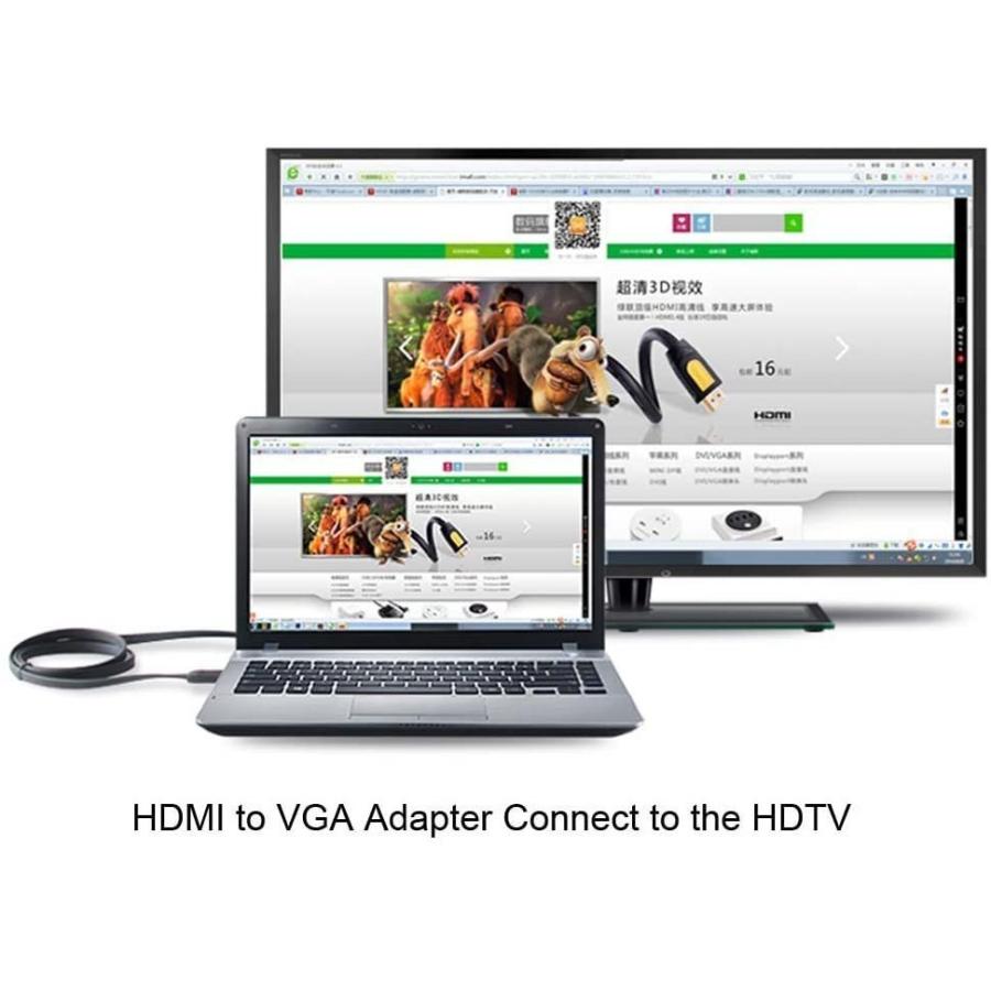 公式プロモーション xintronics VGA to HDMI出力1080p HDオーディオTV AV HDTVビデオケーブル変換アダプタUSB、3.5?MM ブラック VGA-HDMI