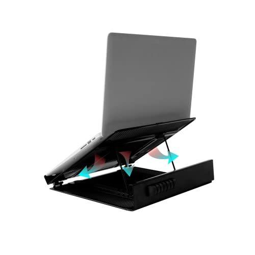 【2021新春福袋】 Mesh Designa Metal Black - Tablet Notebook Desk for Stand Laptop Adjustable Ventilated その他キーボード、アクセサリー