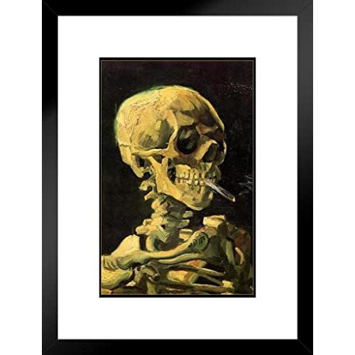 【通販激安】 Gogh van Vincent ポスターFoundry Skull 236647 inches 20x26 Cigaretteアートプリント Burning Aスケルトンwith of レリーフ、アート