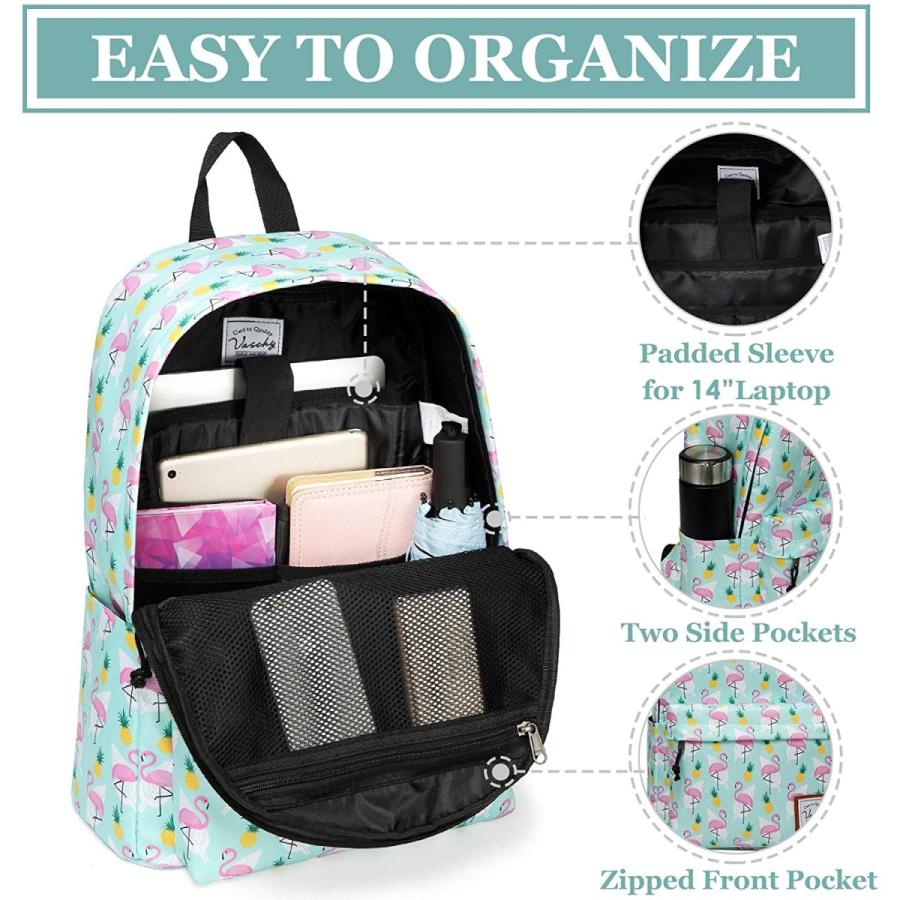 日本最大級 Bookbag Schoolbag Casual Durable Resistant Water Girls Vaschy For Backpack School For Flamingos In Students School Middle ビジネスリュック Www Oroagri Eu