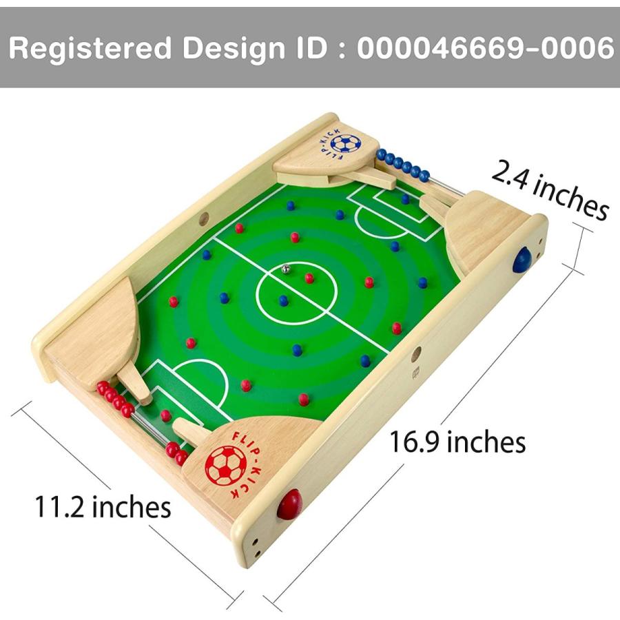 Flipkick: 木製テーブルトップサッカー/サッカーピンボールゲーム 屋内ポータブルスポーツテーブルボード 子供や家族用 Flipkick 木製テーブルトップサッカー/サッカーピンボールゲーム 屋内ポータブルスポーツテーブルボード 子供や家族用