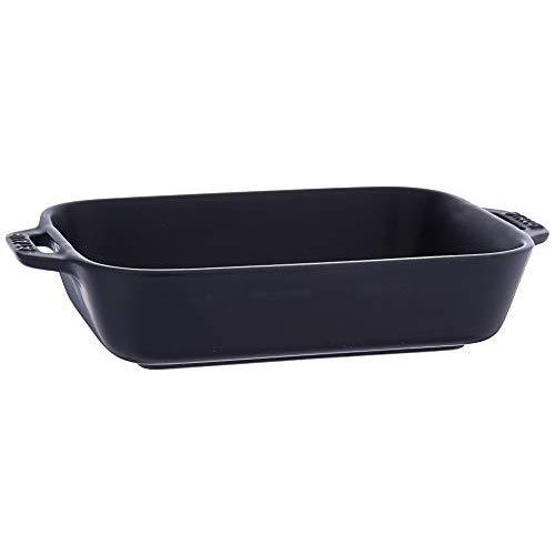 Staub セラミック 7.5インチ x 6インチ 長方形 ベーキングディッシュ 7.5x6%ダブルクォーテ% ブラック 40508-087