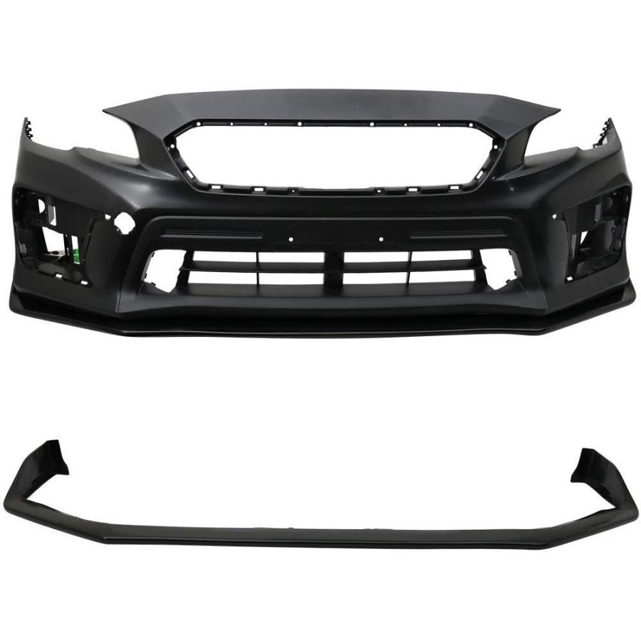 IKON MOTORSPORTS フロントバンパーリップ 2015-2017 スバル WRX STI、S207 スタイル ブラック PU フロントリップフィニッシャー あごスポイラー アドオン|eastriver|04