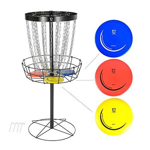 低価格化CROWN ME ディスクゴルフバスケットターゲット 24チェーン ポータブル 金属製 ゴルフゴール バスケット
