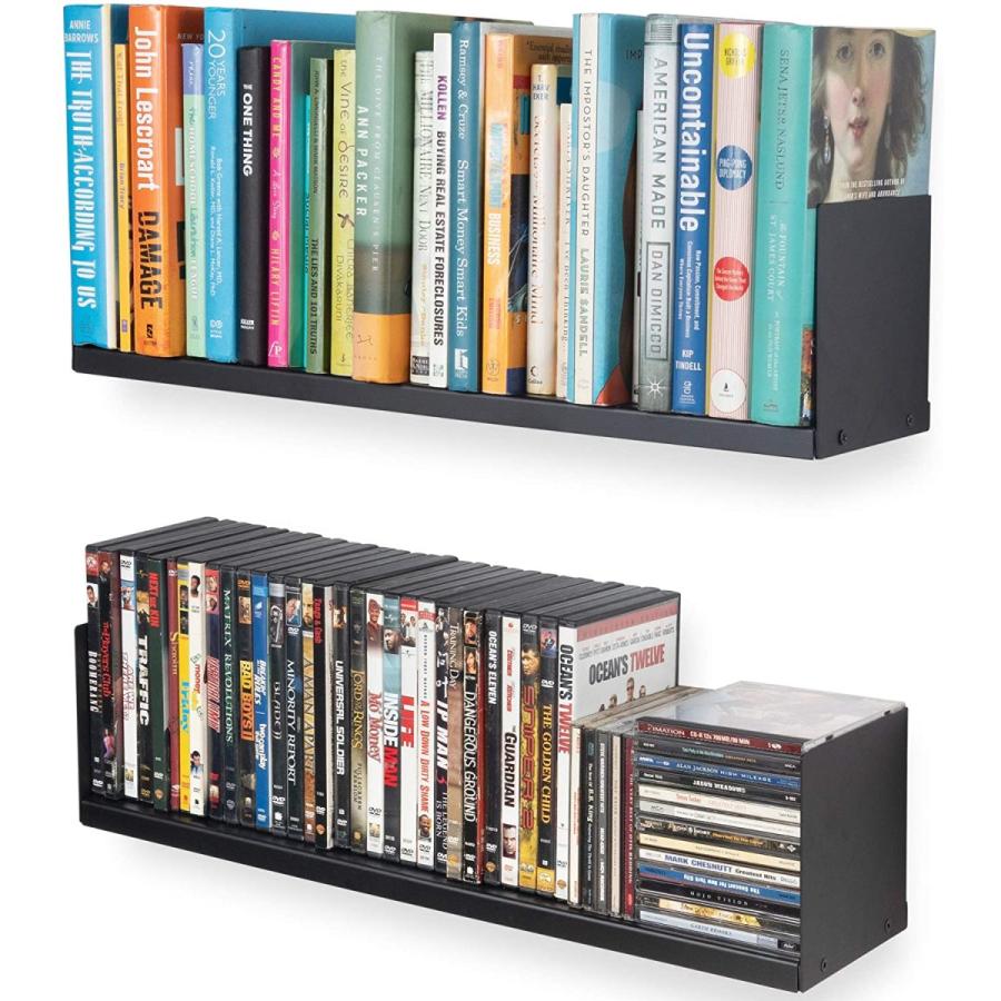 Wallniture Libro フローティングシェルフ U字型 メタルウォールシェルフ 本棚 CD DVDストレージ ディスプレイ ホーム