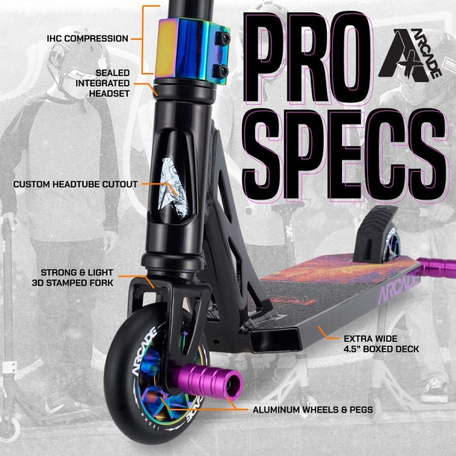 『ソウルイーター』 Arcade Pro Scooters Plus スタントスクーター 10歳以上のお子様用 - 中級男女に最適 - BMXフリースタイルトリックに最適なトリックスクーター (ARCADE Plu