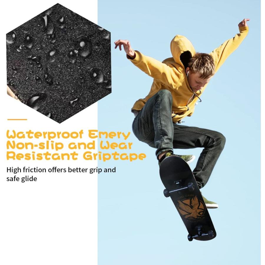 B&S.LIN スケートボード スケートボード一式 31インチ x 8インチ ABEC-7ベアリング 95A 高反発ポリウレタンクッション プロスケートボード キッズ ティーン B&S LIN スケートボード スケートボード一式 31インチ 8インチ ABEC 7ベアリング 95A 高反発ポリウレタンクッション プロスケートボード キッズ