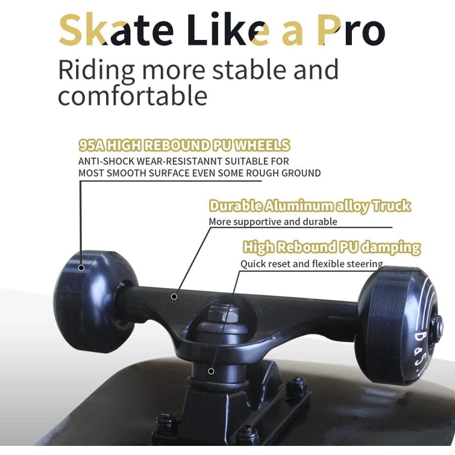 B&S.LIN スケートボード スケートボード一式 31インチ x 8インチ ABEC-7ベアリング 95A 高反発ポリウレタンクッション プロスケートボード キッズ ティーン B&S LIN スケートボード スケートボード一式 31インチ 8インチ ABEC 7ベアリング 95A 高反発ポリウレタンクッション プロスケートボード キッズ